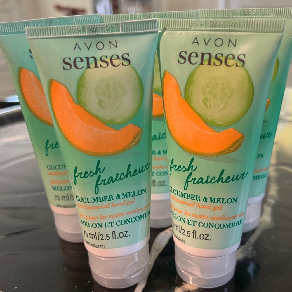 Set of 5 Avon Senses Fresh Cucumber & Melon Antibacterial Hand Gel